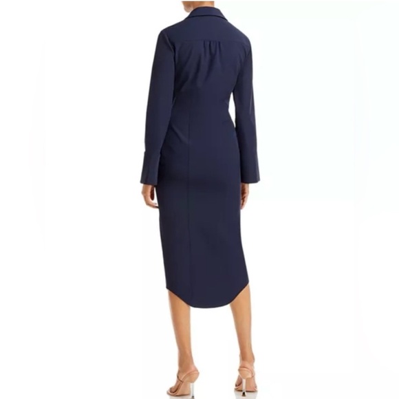 Cinq a Sept Blue McKenna Midi Long Sleeve Sheath Dress - Picture 2 of 16